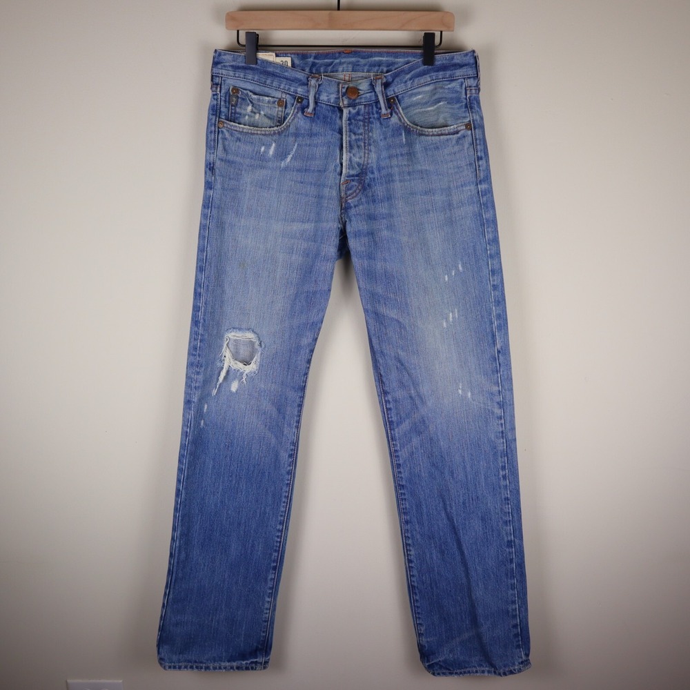 Abercrombie & Fitch Horton Classic Straight‎ Button Fly Distressed Jeans 30x32